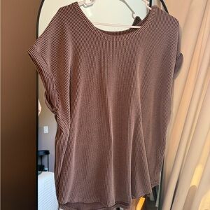 Maurice’s Women's Ribbed Knit Top - Mauve Large